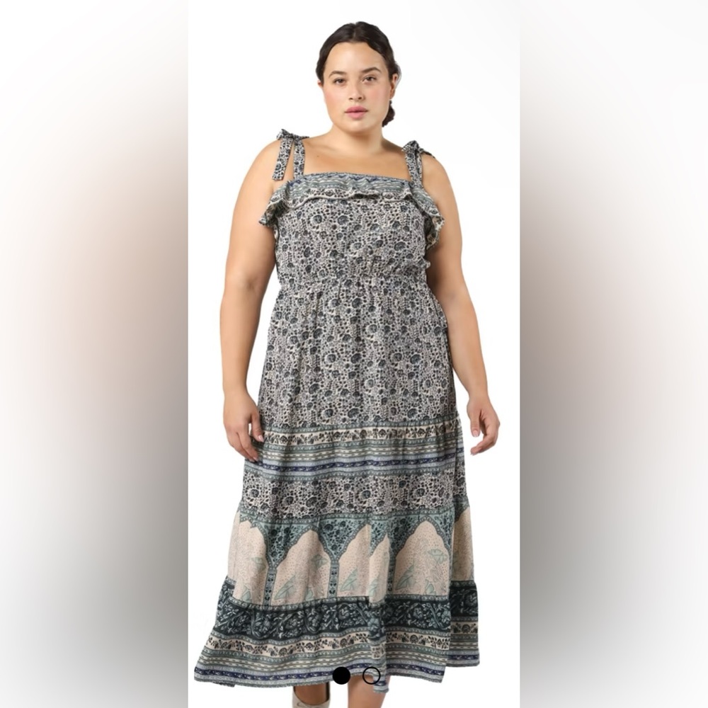 New! DexPlus Diya Ruffled Neckline‎ Maxi Dress